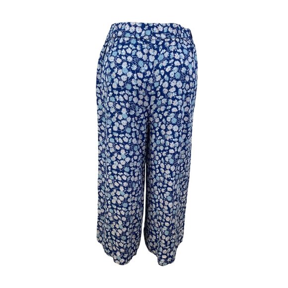 Modelwee Womens Blue Floral Print Pants  Relaxed Fit Soft Size L - Picture 3 of 7